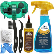 Ultrafashs 7-Piece Bike Chain Cleaner Kit with Degreaser, Lube and Scrubber