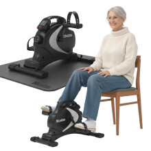 Niceday Mini Exercise Bike with Non-Slip Mat, Floor Protection & Ultra-Quiet Foot Pedal Exerciser, Under Desk Bike with 8 Magnetic Levels. Workout Eq