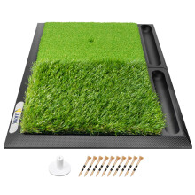 JAYA Golf Hitting Mat with Ball Tray, Heavy Rubber Base, Fairway &