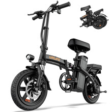 URLIFE 14" Electric Bike, Portable E-bike with 48V 7.5AH Removable Battery 250W Brushless Motor, 60 KM Max Range, Folding Ebike LCD Display, Electric
