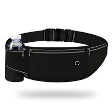 Qoibraze Running Belts for Women Men Running Belt with Water Bottle, Lightweight Phone Holder, Waterproof Money Belt 3 Pockets, Fitness Waist Bag wit