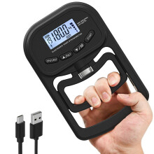 inaepeak 396lbs / 180kg Grip Strength Tester, Rechargeable Electronic Hand Dynamometer, Digital Grip Strength Trainer with LCD Display, Adjustable Ha