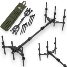 NGT 3 Rod Pod Carp Fishing Fully Adjustable TRI-POD with Carry Case