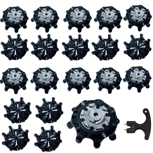 Xelmorant Golf Shoe Spikes — 20 PCS Black Durable TPU Replacement