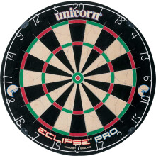 Unicorn Dartboard, Eclipse Pro, Ultra-Visible Number Ring & Spider, Championship Quality Sisal Bristle, Staple-Free Construction
