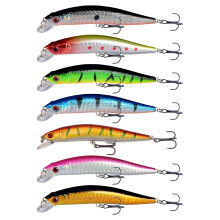 7Pcs Fishing Lures Sea Water Fishing Minnow Lures Topwater Swimbait Bass Trout Mackerel Fish Bait Realistic Hard Baits Popper Plugs with 3D Eyes for