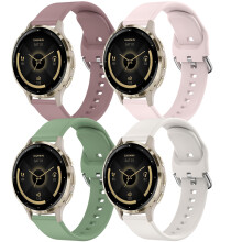 4 PACK Straps for Garmin Venu 2S/Venu 3S/Forerunner 265S/255S/255S Music/Vivoactive 4S/Vivomove 3S, 18mm Soft Silicone Quick Release Replacement Spor