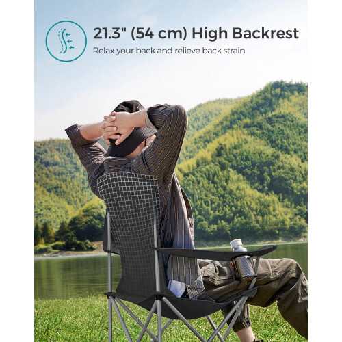Songmics SONGMICS Set of 2 Folding Camping Chairs, Comfortable, Heavy Duty Structure, Max 2