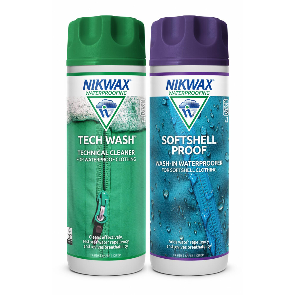 Photos - Other for Recreation Nikwax Signature  Tech Wash/Softshell Proof Twin Pack - 300 Ml - Clear, Unisex NKW0195 
