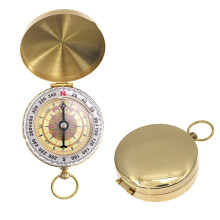DBOO Gold Brass Compass for Navigation, Waterproof, Luminous,