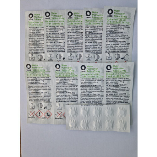 Oasis Water Purification Tablets (33mg) – Emergency Water Treatment 2