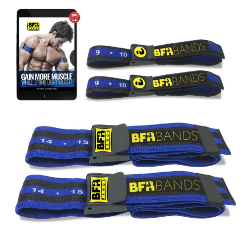 BFR BANDS PRO 4-Pack Bundle Blood Flow Restriction Bands for Arms and