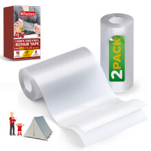 XFasten Fabric and Vinyl Repair Tape, Clear, 3-Inches by 20-Inches (2-Set), Waterproof Vinyl Repair Hole Patch Kit for Tent, Exercise Ball, Kayak, In