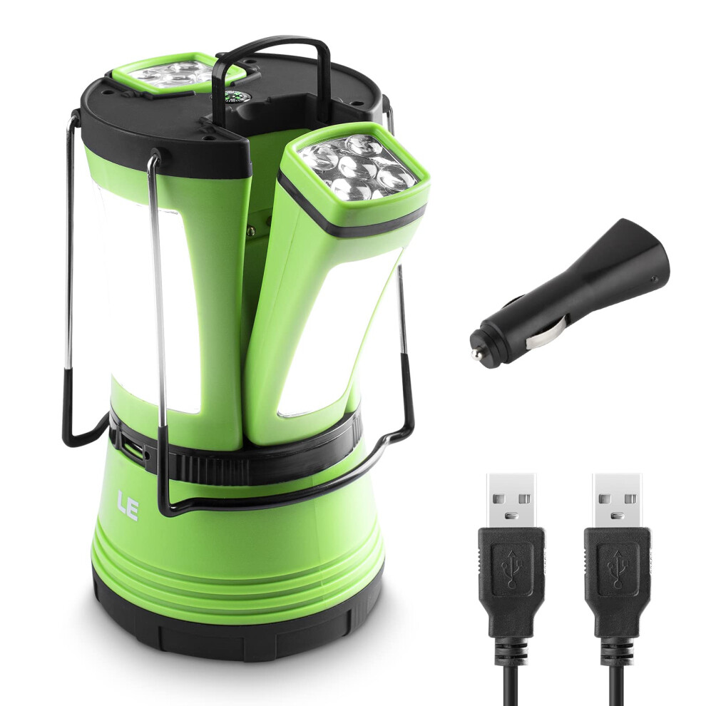 Photos - Flashlight Lepro LE 3 in 1 Camping Lantern with 2 Detachable Torches, 600 Lumen, Camping Light Rechargeable or Battery Powered, Outdoor Campi 