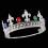(Silver Red) Retro Baroque Crown with Gold Gun Tip & Diamond Round Design, Movable Back 5