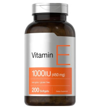(1pcs) Vitamin E 1000 IU Softgel Capsules | Gluten Free, Preservative Free, Non-GMO | 200 Capsules