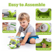 victob Helicopter Toy for Kids with Lights & Sounds, Automatic Bump & Go Action, 360 Rotation Airplane Toys, Birthday Gifts for Boys Girls 3 4 5 6 Y