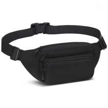 Bumbags Waist Fanny Pack Running Belt for Men Women Unisex Bum Bag Adjustable Belt for Outdoors Workout Hiking Gifts for Ladies Boys (Black)