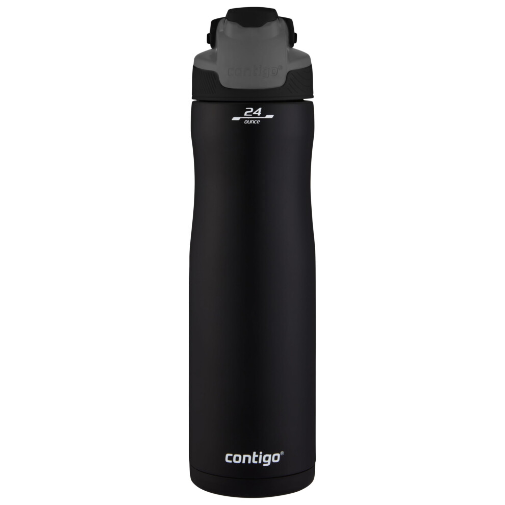 Contigo Drinking Bottle Autoseal Chill Matte Stainless Steel Water Bottle With Autoseal Technology, Insulated Bottle Keeps Beverages Cool For Black