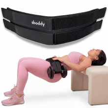 Sboddy Hip Thrust Belt for Dumbbells Heavy, Kettlebells & Weight Plates - Up to 180 kg - Glute Workout Belt - Dual-Strap Booty Builder Equipment for