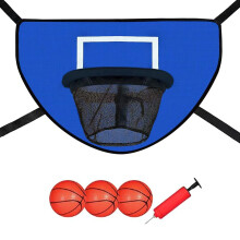 Trampoline Basketball Hoop with Breakaway Rim, 3 Mini Basketballs and Pump, Reusable Ball Hoop for Trampoline, Basketball Hoop for Kids Adults Indoor