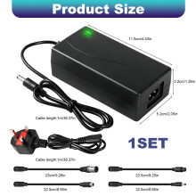 42V 2A Electric Scooter Charger, Fast Charging Charger with 4 Connections for 36V Li-ion Battery UK Compatible with Xiaomi M365 Pro 1S Ninebot Mobili