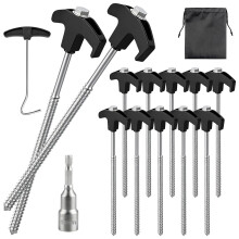 12 Pack Heavy Duty Tent Pegs, 8.07in Camping Rock Pegs, Ground