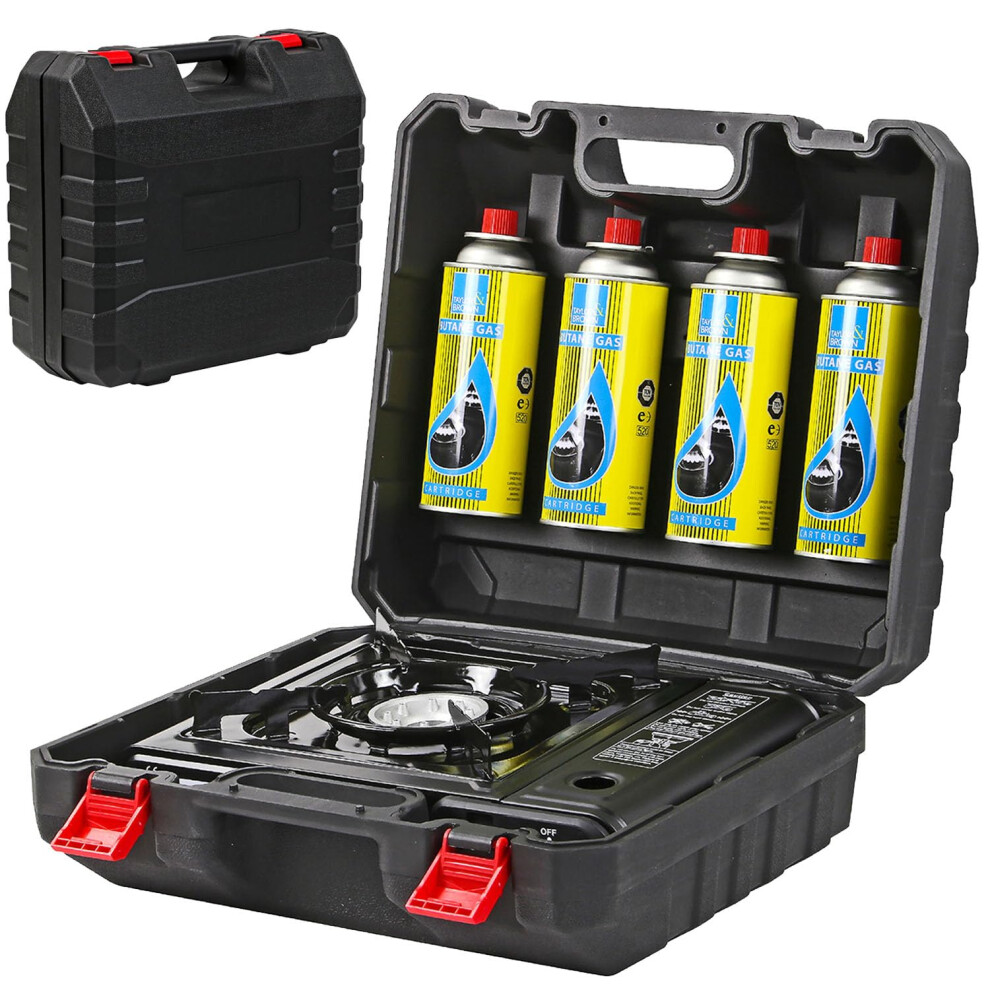 Photos - Other Camping Utensils Taylor & Brown Portable Camping Stove Kit with 4 Butane Gas Refills &