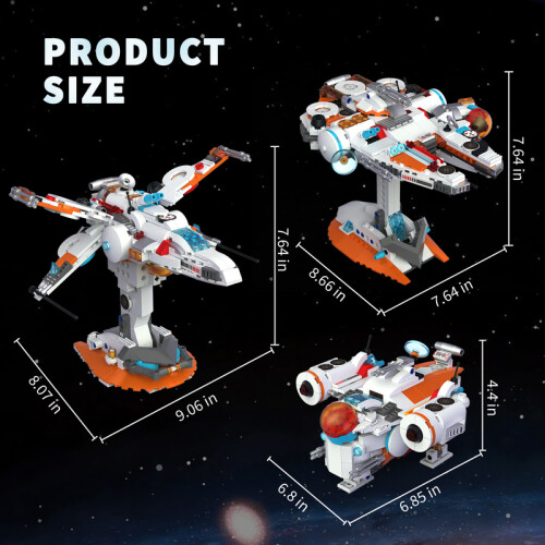 (Space Jet,without box)Space Jet Deformation 3 in 1 Model Building Block Space Vehicle Creative Set 2