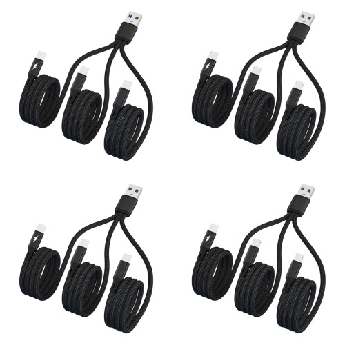 Multi-Ladekabel USB-Ladekabel Laden Sie mehrere Geräte-3 Typ C 1