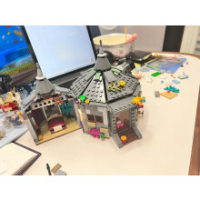 (NO BOX 10)Anime Book Hagrid Hut The Burrow Train Building Block Magical Brick Toys for Kids Children