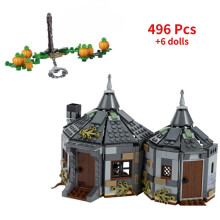 (NO BOX 2)Anime Book Hagrid Hut The Burrow Train Building Block Magical Brick Toys for Kids Children