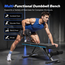MERACH Adjustable Weight Bench, 990LBS Fast Folding Weight Benches for Home Gym, Workout Bench with Extended Head Support, Incline Decline Flat Utili