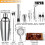 (A) Stainless Steel 10-Piece Cocktail Shaker Set | Home Bar Tool Kit 5