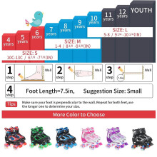Kids Roller Skates for Boys - Blue for Big Kids Age 7 8 9 10 - Adjustable All Light up Wheels Indoor Outdoor Sports Birthday Gift for Son and Grandso