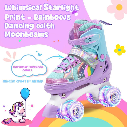 OLYSPM Kids Roller Skates for Girls Boys Pro 4-Size Adjustable, 2