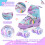 OLYSPM Kids Roller Skates for Girls Boys Pro 4-Size Adjustable, 6