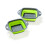 (Red square) Square & Round Foldable Silicone Draining Basket Set, Telescopic Plastic Vegetable Washing Basket 2pcs 5
