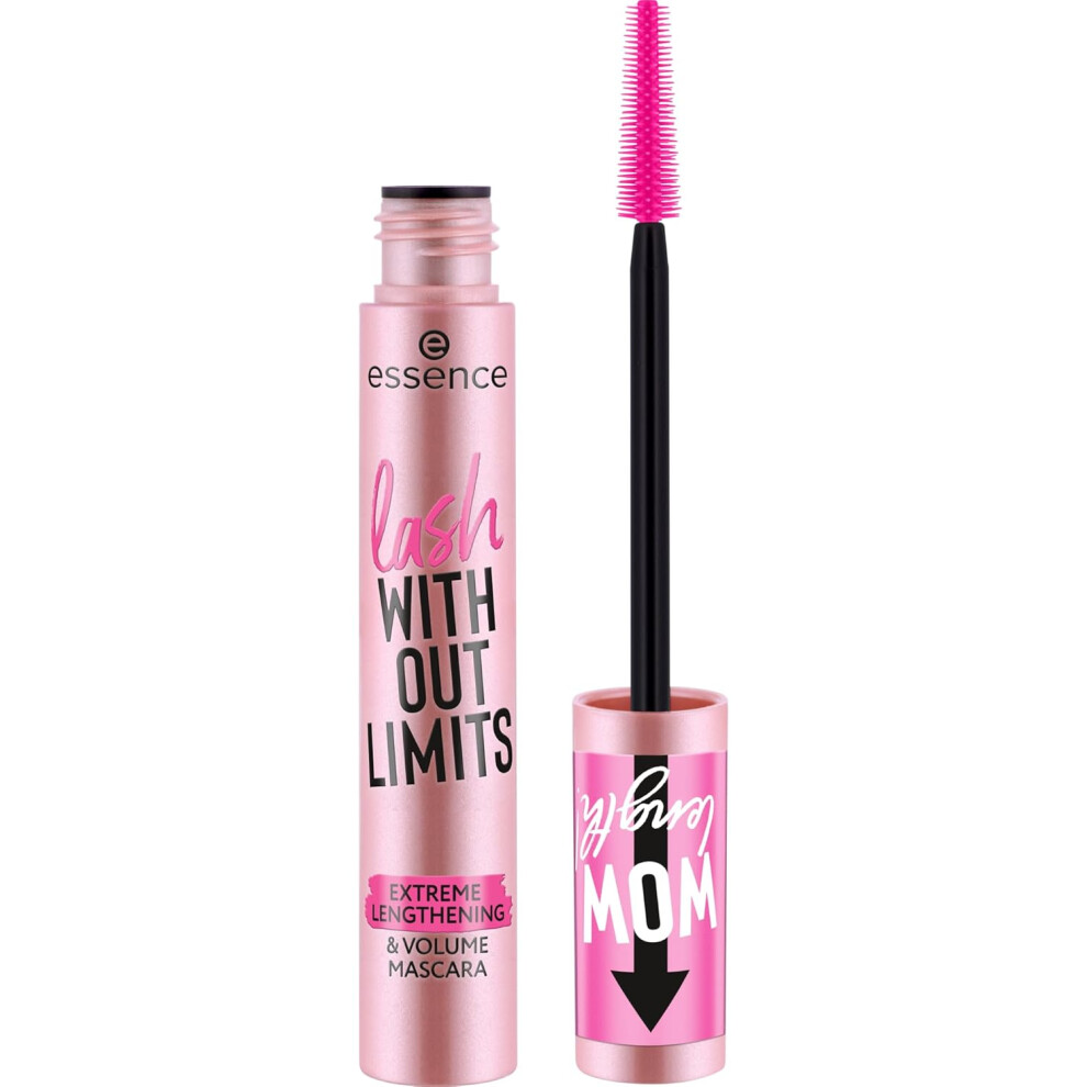 Essence | Lash Without Limits Extreme Lengthening & Volume Mascara (01 | Extra Black) | Volumizing & Lengthening | Vegan, Cruelty Free & Paraben Free