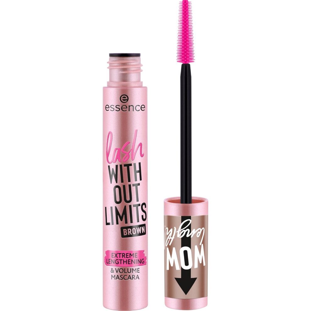 Essence | Lash Without Limits Extreme Lengthening & Volume Mascara (02 | Brown) | Volumizing & Lengthening | Vegan, Cruelty Free & Paraben Free