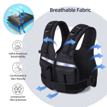 Sportneer Adjustable Weight Vest 0.9kg to 8kg, 9-in-1 Quickly Adjustable Running Vest for Men and Women, Strength Training, Calisthenics and Gym, Wei