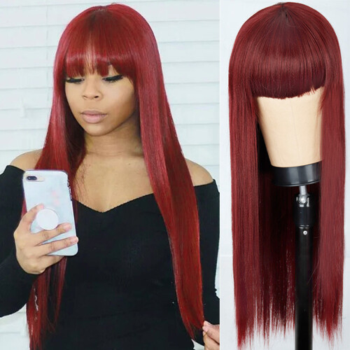 (Off-White) Long Straight Full Bangs Wig for Women Natural Fluffy Full Head Coverage 2