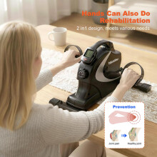 Niceday Mini Exercise Bike with Non-Slip Mat, Floor Protection & Ultra-Quiet Foot Pedal Exerciser, Under Desk Bike with 8 Magnetic Levels. Workout Eq