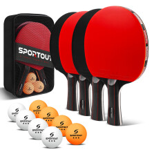 Table Tennis Bats - High-Performance Table Tennis Set with 4Rackets, 8 Premium Ping Pong Balls & Compact Carry Bag for Indoor/Outdoor Competitions (4-