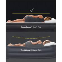 Intex 64758E Dura-Beam Standard Downy Air Mattress: Fiber-Tech, Full Size, 10in Bed Height, 600lb Weight Capacity, Pump Sold Separately