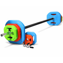 FK Sports Adjustable Barbell Weights Set, 30kg Complete Studio Pump