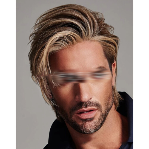 Herren Gradient Kurze Gerade Hitzebeständige Perücke - Braun   Modell 2 1