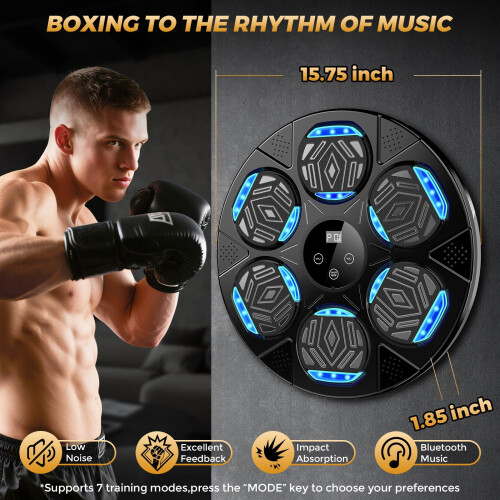 LOLBOX Bluetooth Music Boxing Machine with LED Lights and 7 Speed Modes 1