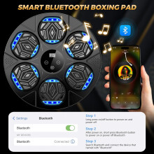 LOLBOX Music Boxing Machine with Gloves, Smart Wall Mounted Punch Trainer with Bluetooth LED Lights, Interactive Home Workout Equipment for Adults &