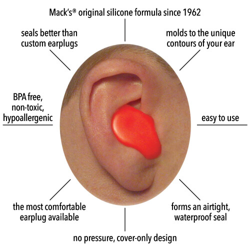 Macks Kids PillowSoft Earplugs 6 Pair Pack - Orange 1
